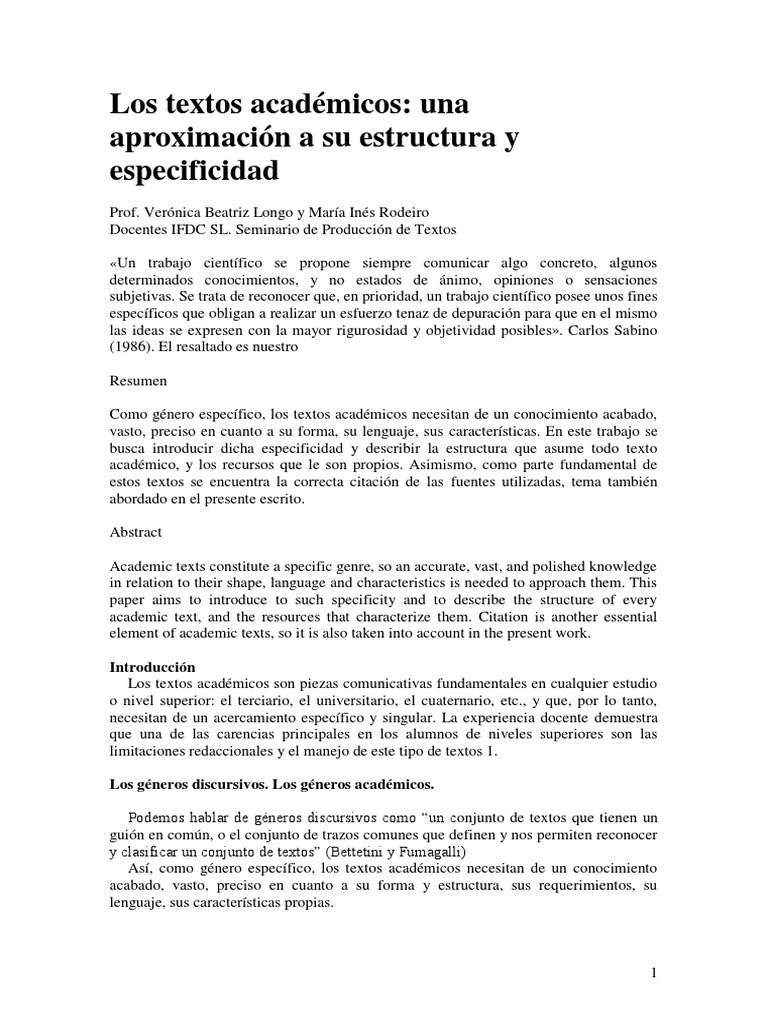 Los Textos Academicos | PDF | Science | Conocimiento