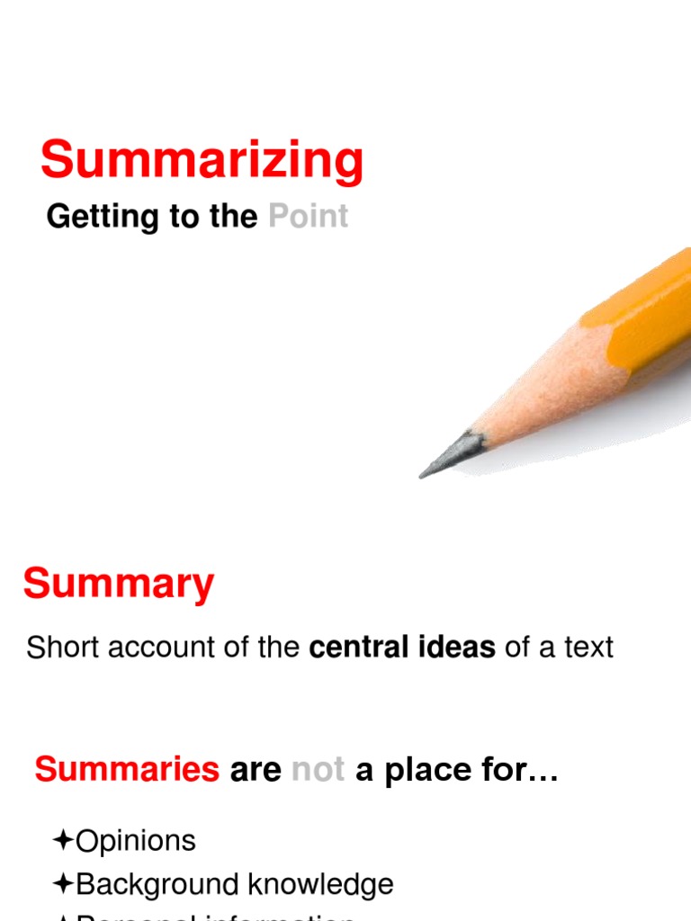 Summarizing | PDF | Career & Growth