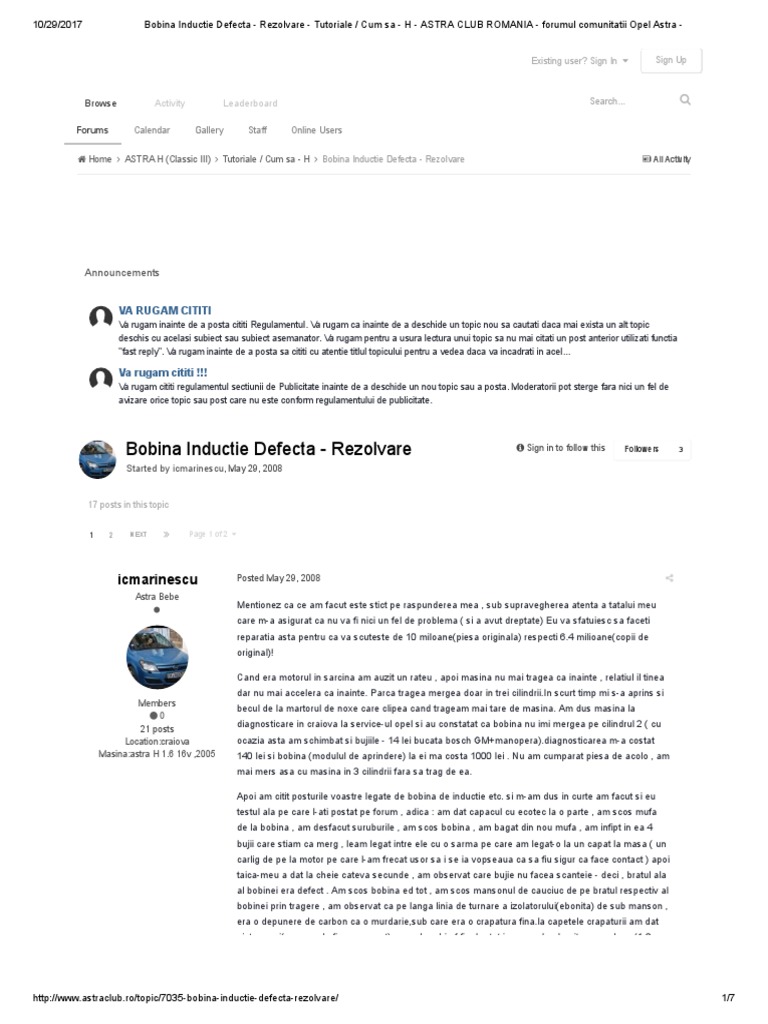 analog degree deposit Bobina Inductie Defecta - Rezolvare - Tutoriale - Cum Sa - H - ASTRA CLUB  ROMANIA - Forumul Comunitatii Opel Astra | PDF