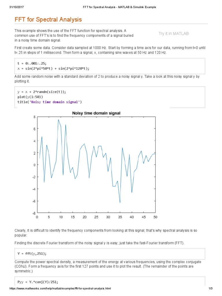 FFT For Spectral Analysis MATLAB & Simulink Example PDF