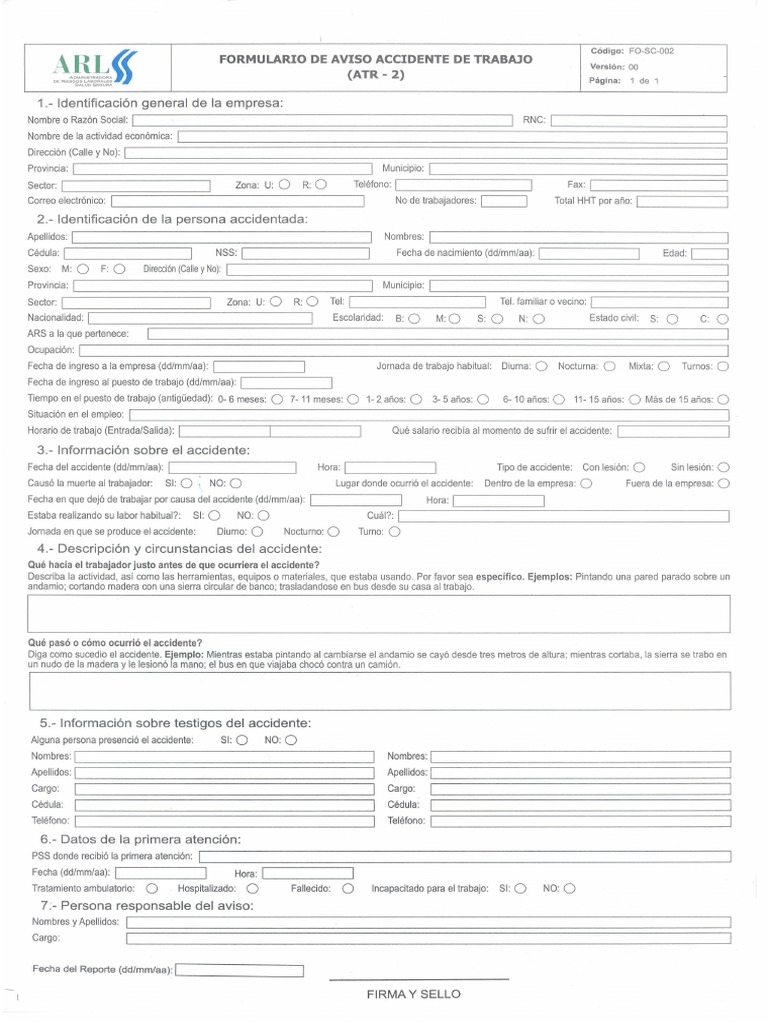 Formulario ATR 2 FO-SC-002 | PDF