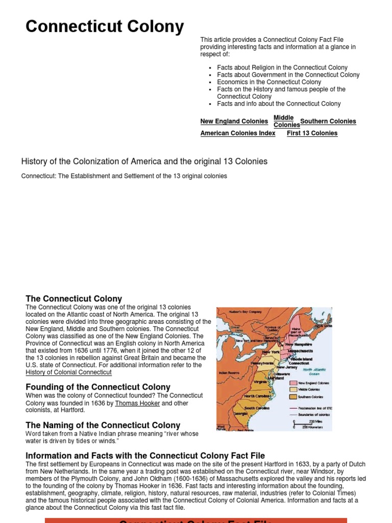 Connecticut Colony Thirteen Colonies Connecticut