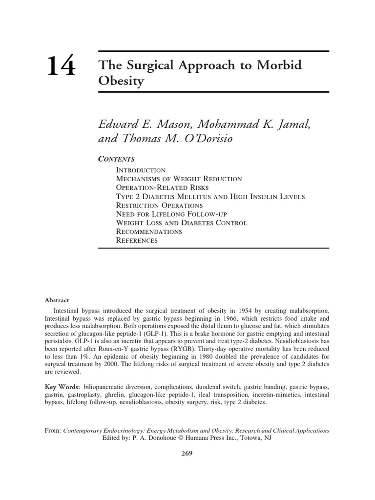 Surgery in Morbid Obesity | PDF | Bariatric Surgery | Stomach