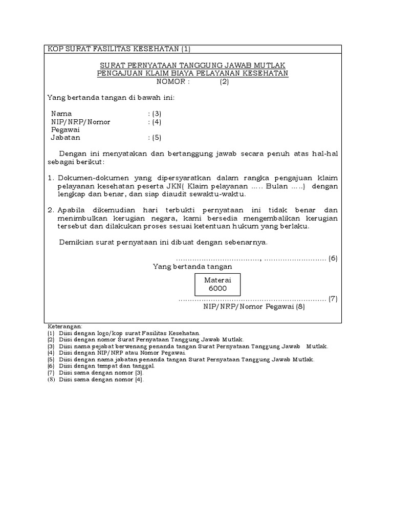 Surat Tanggung Jawab Mutlak