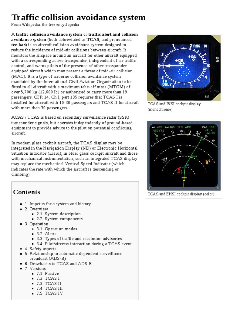 Traffic Collision Avoidance System | Air Traffic Control | Transponder ...