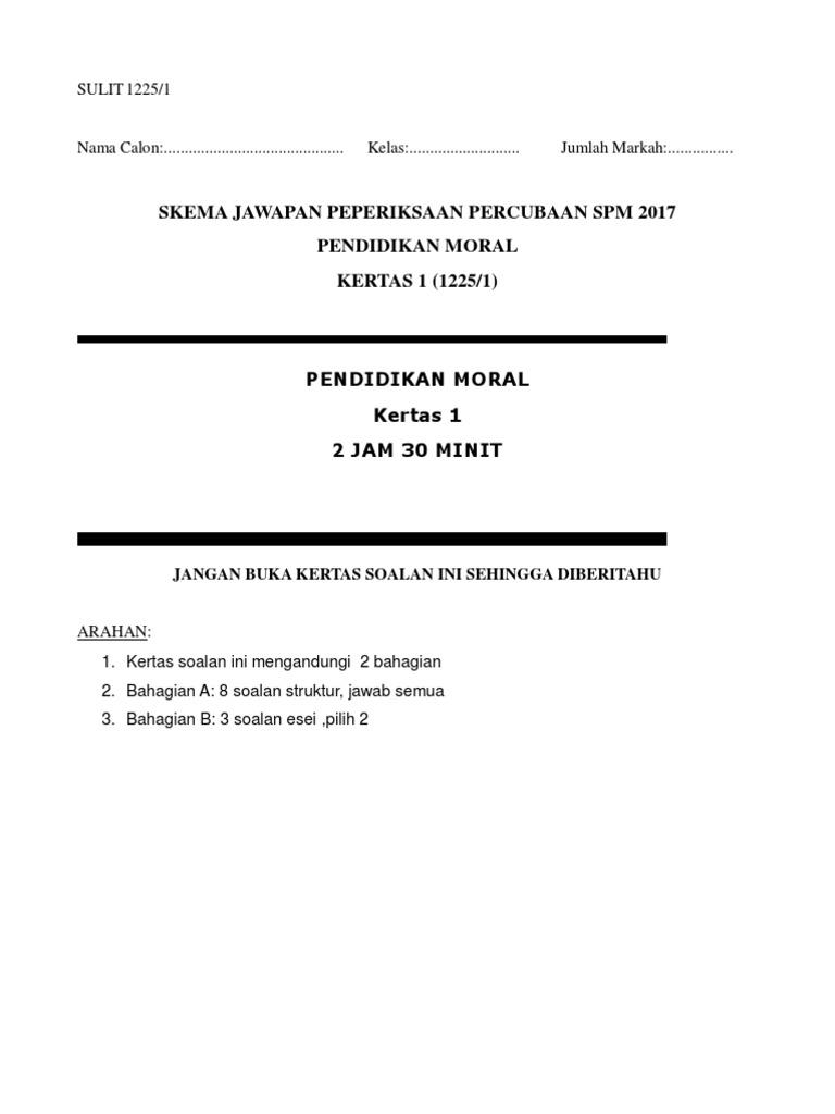 Skema Pendidikan Moral Pdf