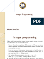 Integer Programming: Adopted From Taha