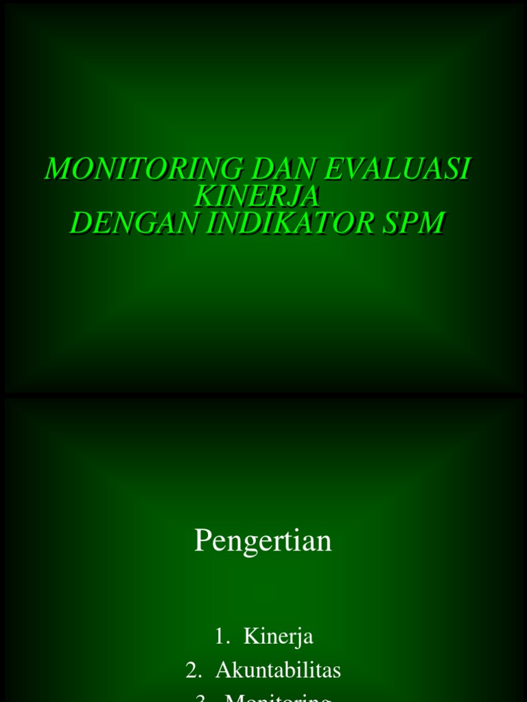 Monitoring Dan Evaluasi Kinerja