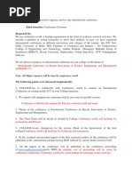 Director, Subject: Proposal To Organize One/two Day International Conference Kind Attention: Conference Convener Respected Sir