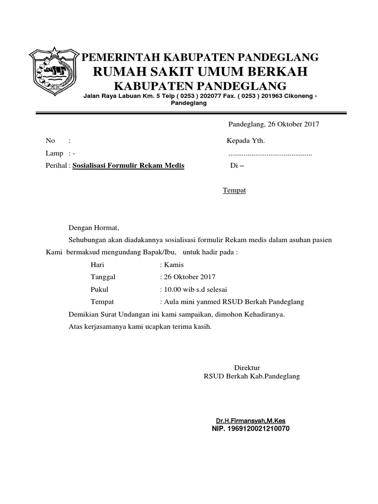 Surat Undangan Rapat RS Surat Undangan Rapat RS