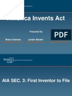 America Invents Act: Jordan Becker Brian Coleman Ken Halpern