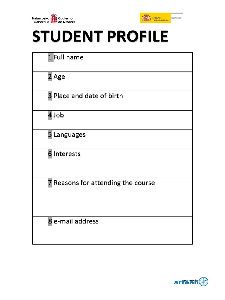 Student Profile Template Guide | PDF
