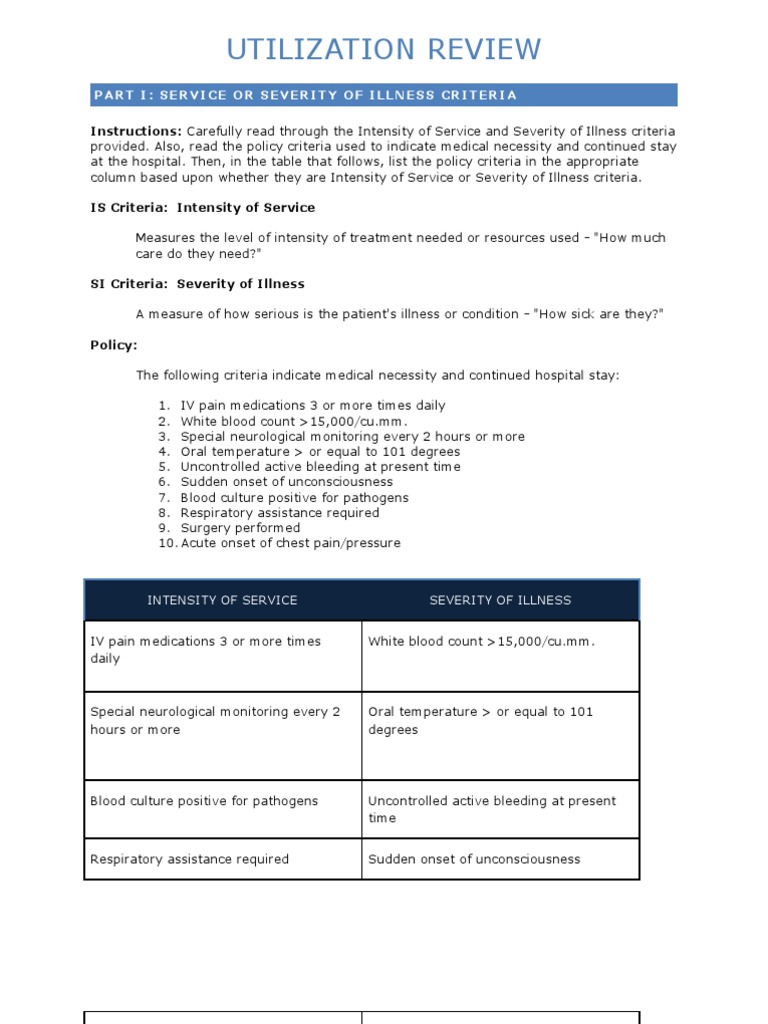 LLOCconnell Week 06 Utilization Review Summer 2010 | PDF | Pain | Hospital