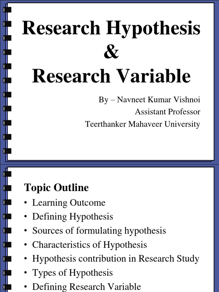 Understanding Research Hypotheses and Variables | PDF | Hypothesis ...