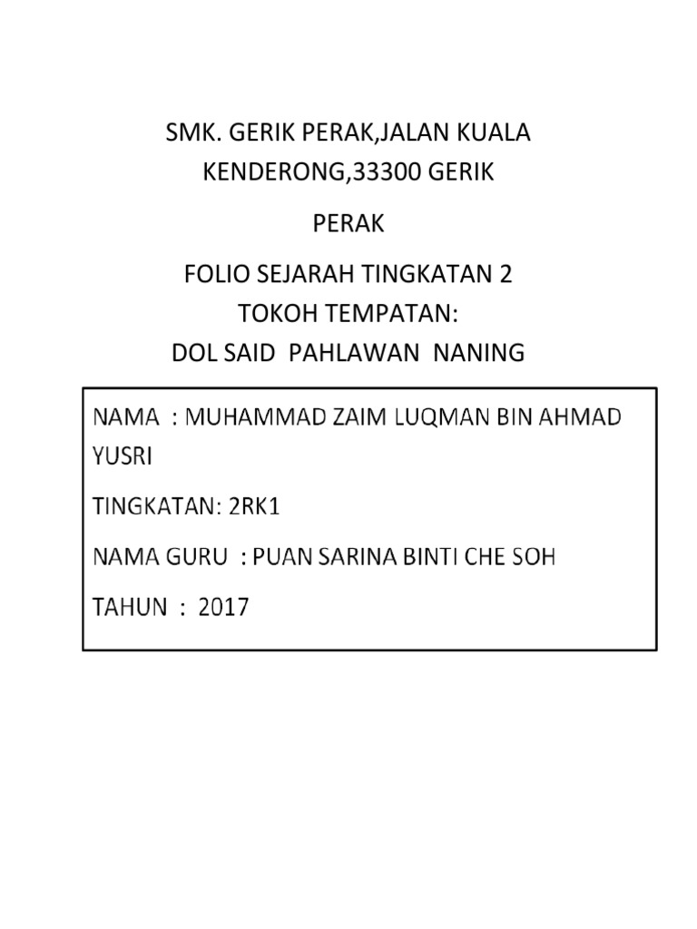 Dol Said Sejarah Zaim Pdf
