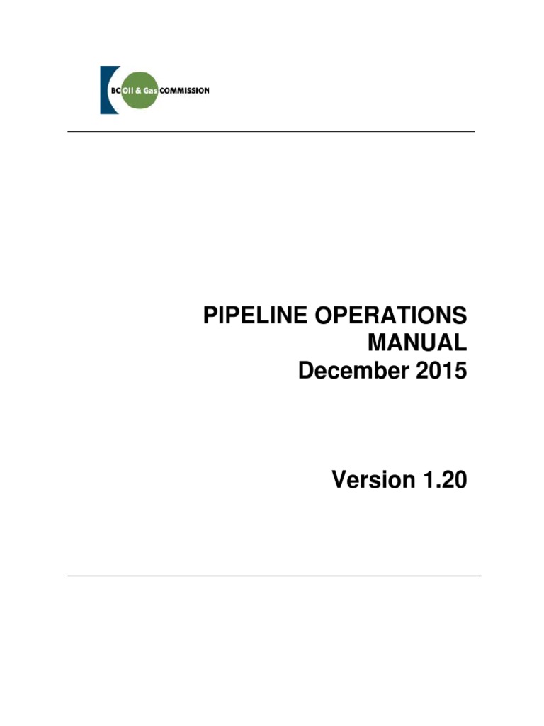 BC Oil & Gas Pipeline Operations Manual | PDF | Pipeline Transport ...