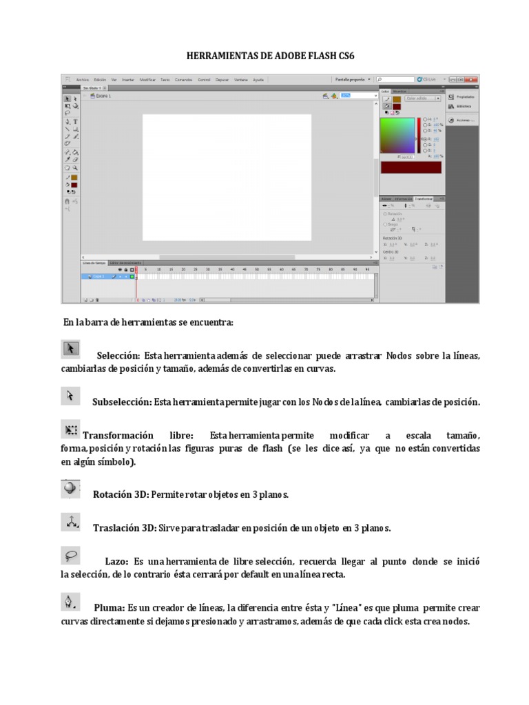 Herramientas - Adobe Flash Cs6 | Color | Informática y tecnología de la ...