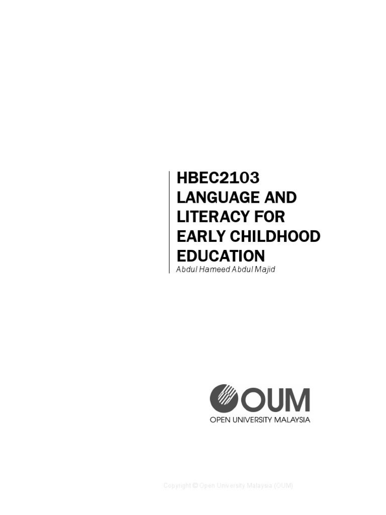HBEC2103 Language and Literacy For Early Childhood Edu | PDF | Language ...