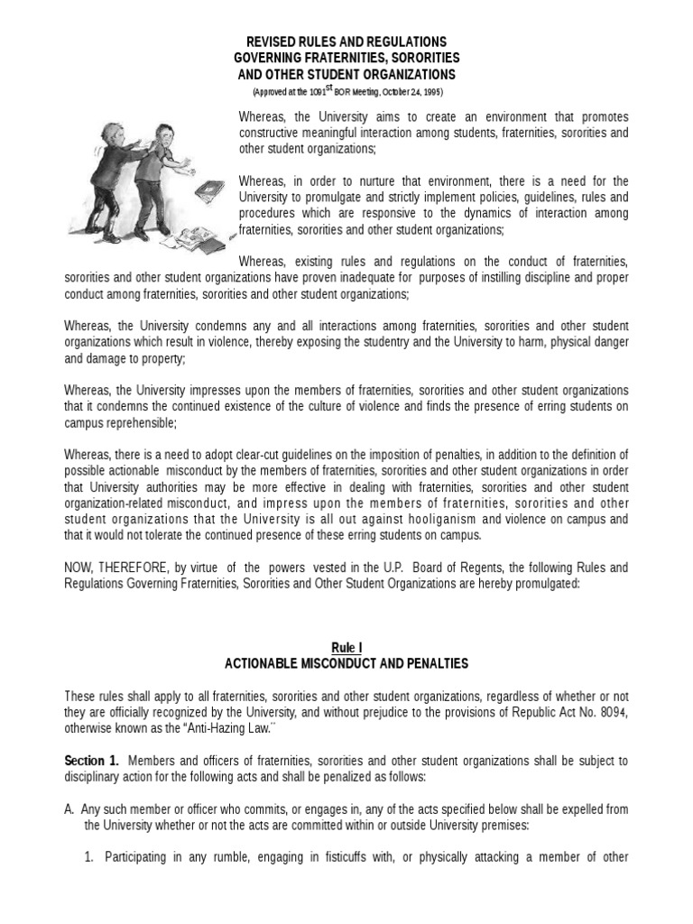 Fraternity Rules and Penalties | PDF | Fraternities And Sororities ...