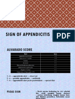 Sign of Appendicitis