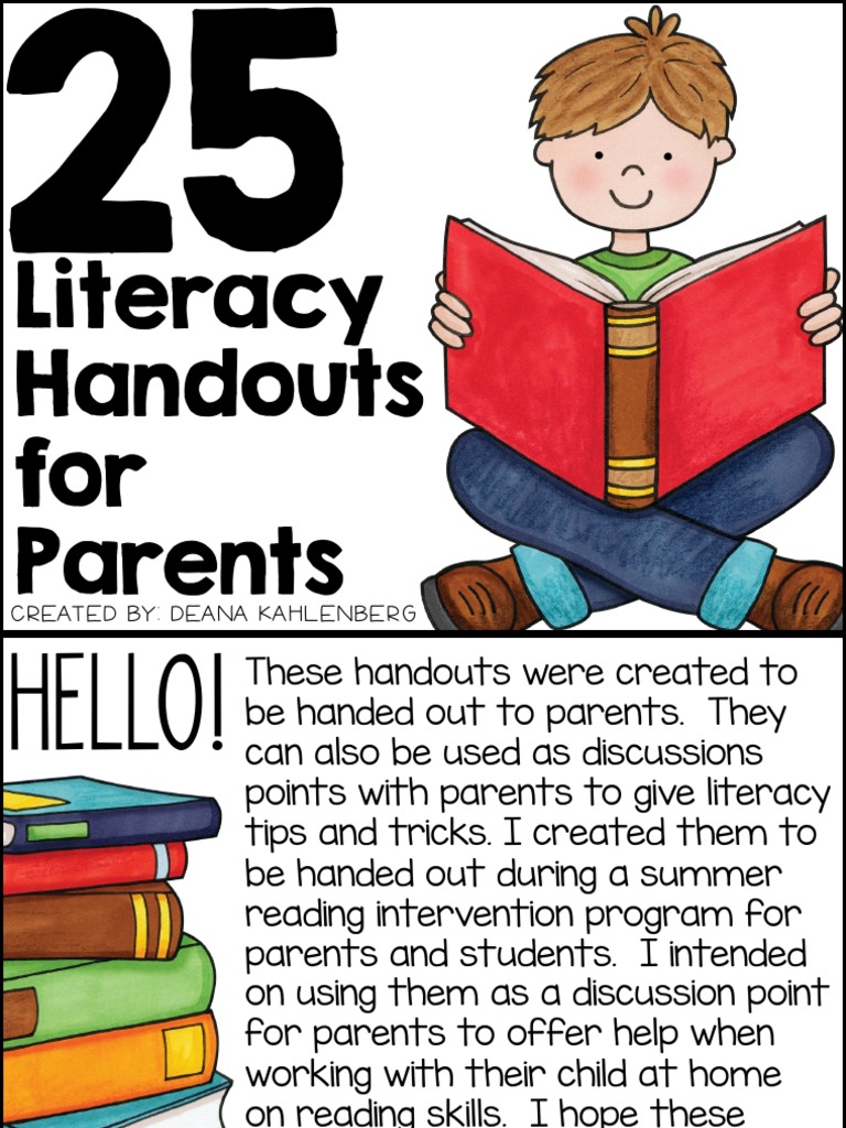 Literacy Handouts for Parents Syllable Reading (Process)