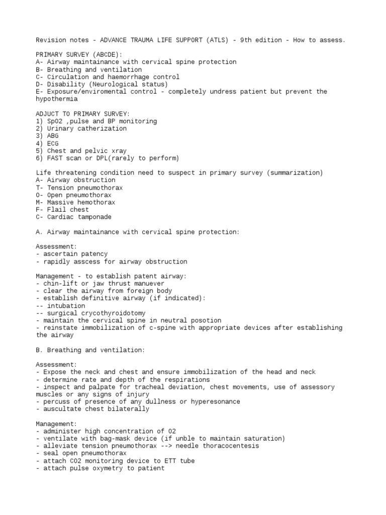 ATLS | PDF | Medical Treatments | Medicine