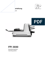 Bedienungsanleitung Kuvertiermaschine FP Fpi 3030