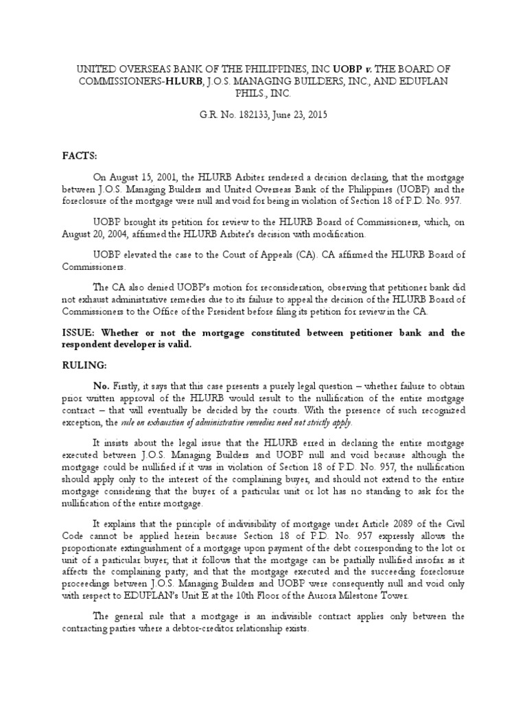 XIII. HULRB PDs 957 and 1344 - RA 4726 - Condo Law - RA 6552 (Maceda ...