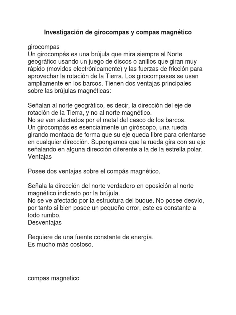 Giro Compas y Compas Magnetico | PDF | Física | Electromagnetismo