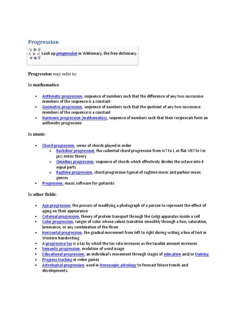 Types of Progression Explained | PDF