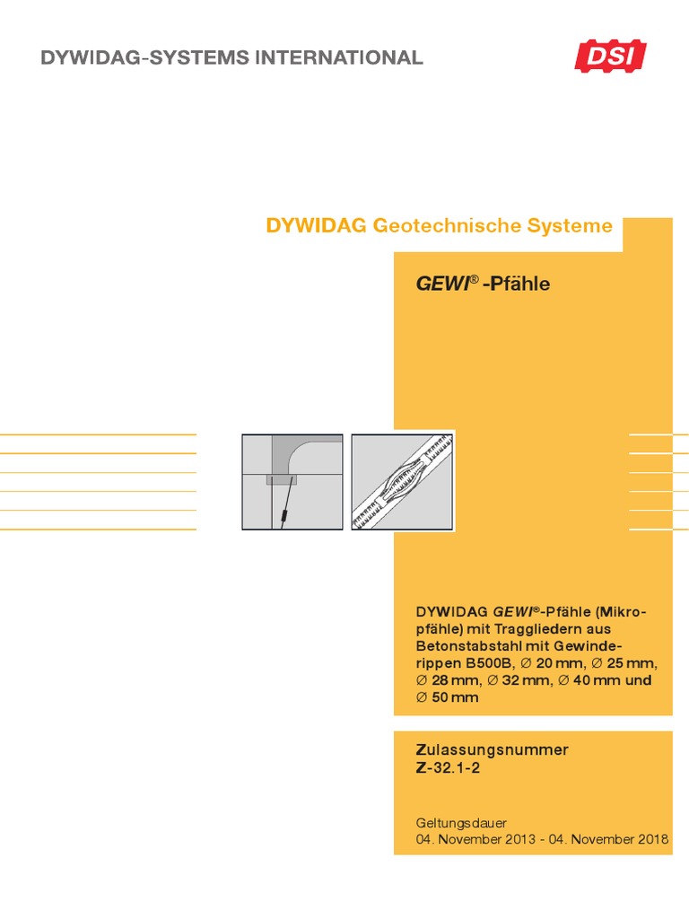 Dsi Dywidag Z 32 1 2 Gewi Pfaehle 32 50 de | Download Free PDF | Sports