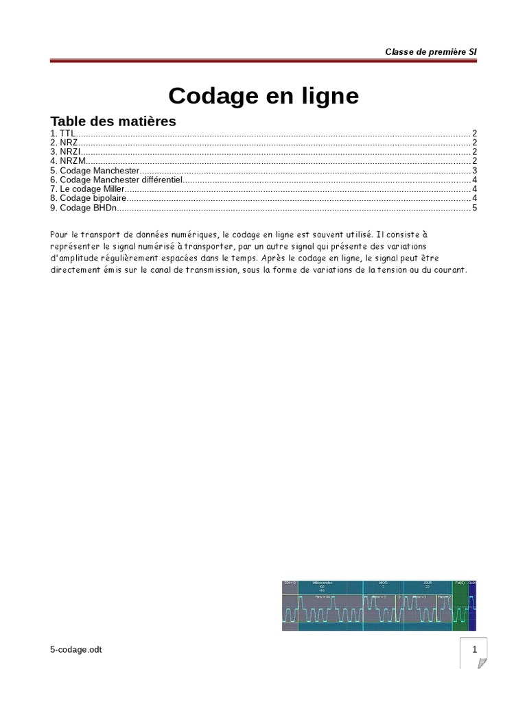 Techniques de codage en ligne | PDF | Électronique | Télécommunications