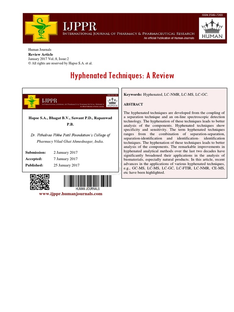 4 Hapse S a Bhagat B v Sawant P Rapanwad P Liquid Chromatography Mass Spectrometry 