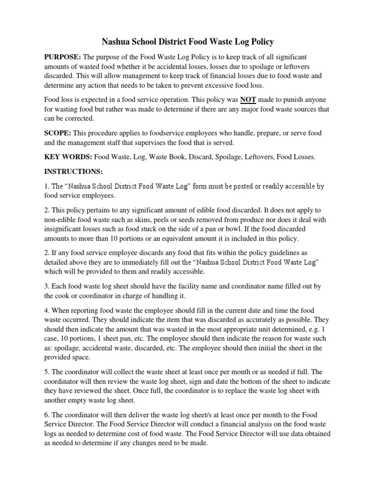 Food Waste Policy PDF Waste Business