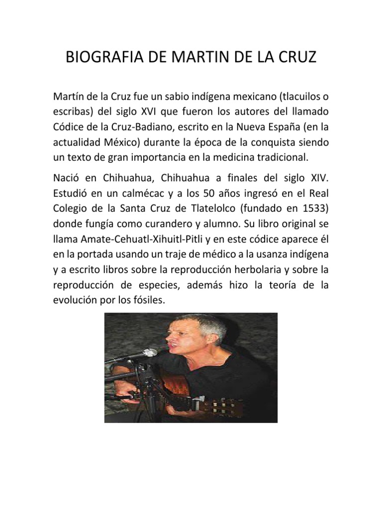 Biografia de Martin de La Cruz PDF Mesoamérica Folklore Mexicano