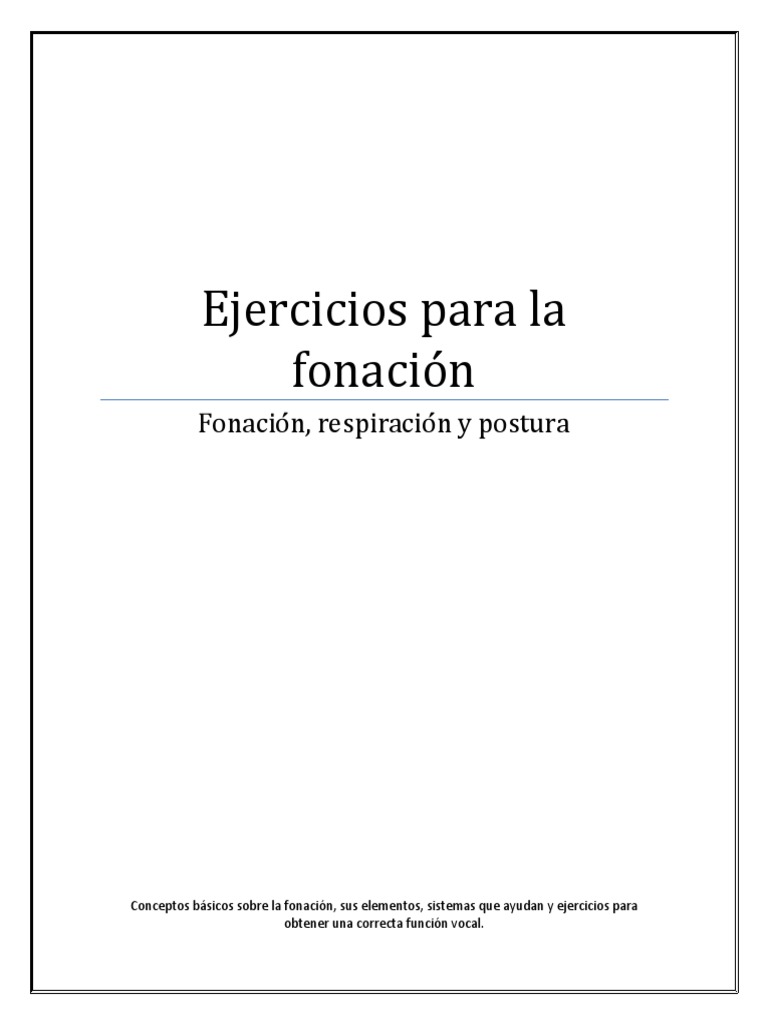 Guía de Ejercicios para La Voz | PDF | Sistema respiratorio | Respiración