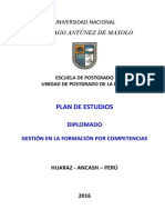 Plan de Estudios de Diplomado en Gestión en La Formacion Por Competencias