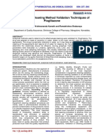 Evaluation of Cleaning Method Validation Techniques of Pioglitazone