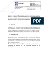 Procedimiento limpieza pintura estructuras metalicas