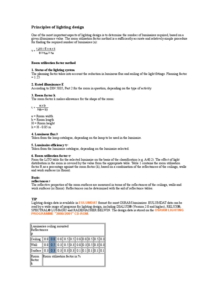 Principles of Lighting Design | PDF | Lighting | Light