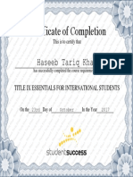 Certificate of Completion: Haseeb Tariq Khan