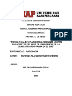 Prevalencia de litiasis renal mediante UROTEM en la Clínica Ricardo Palma