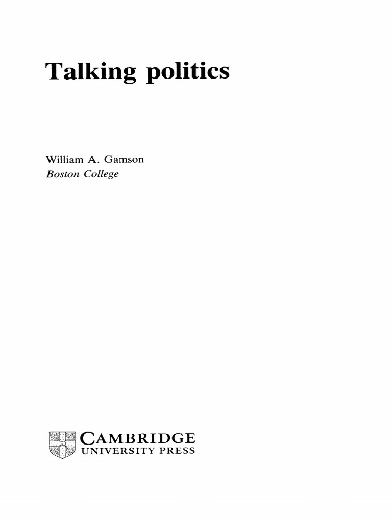 Gamson. Talking Politics. Introducción | PDF