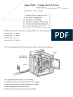 Grade 6 Progress Test - Energy, Work & Power: Student Name: - Class