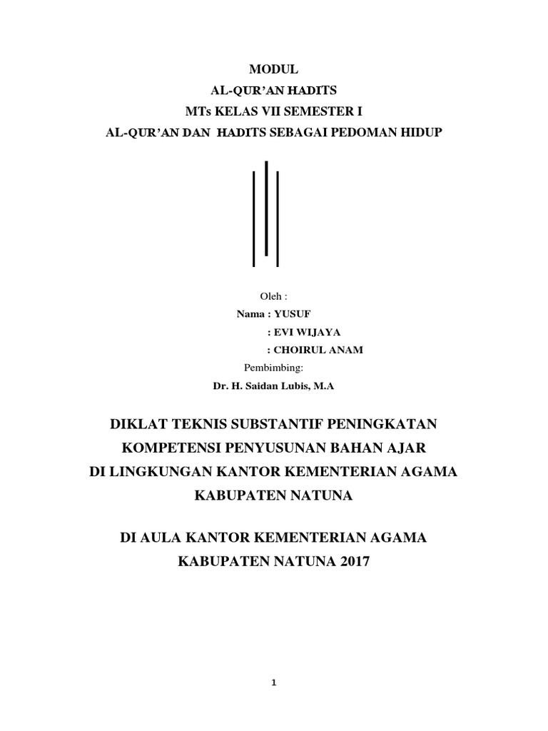 Contoh Makalah Quran Hadits