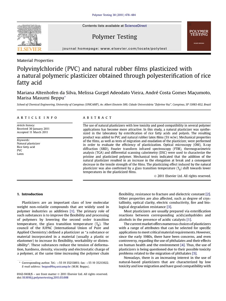 Polymer Testing: Material Properties | PDF | Differential Scanning ...