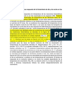 Diferentes Temperaturas Respuesta de La Fotosíntesis de Día y de Noche en Las Plantas de CAM