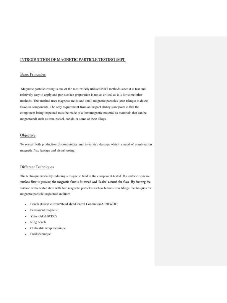 Introduction of Magnetic Particle Testing | PDF | Magnetic Field | Magnet