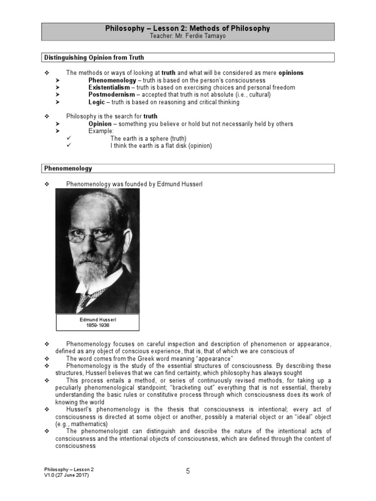Methods of Philosophy Explained | PDF | Phenomenology (Philosophy ...