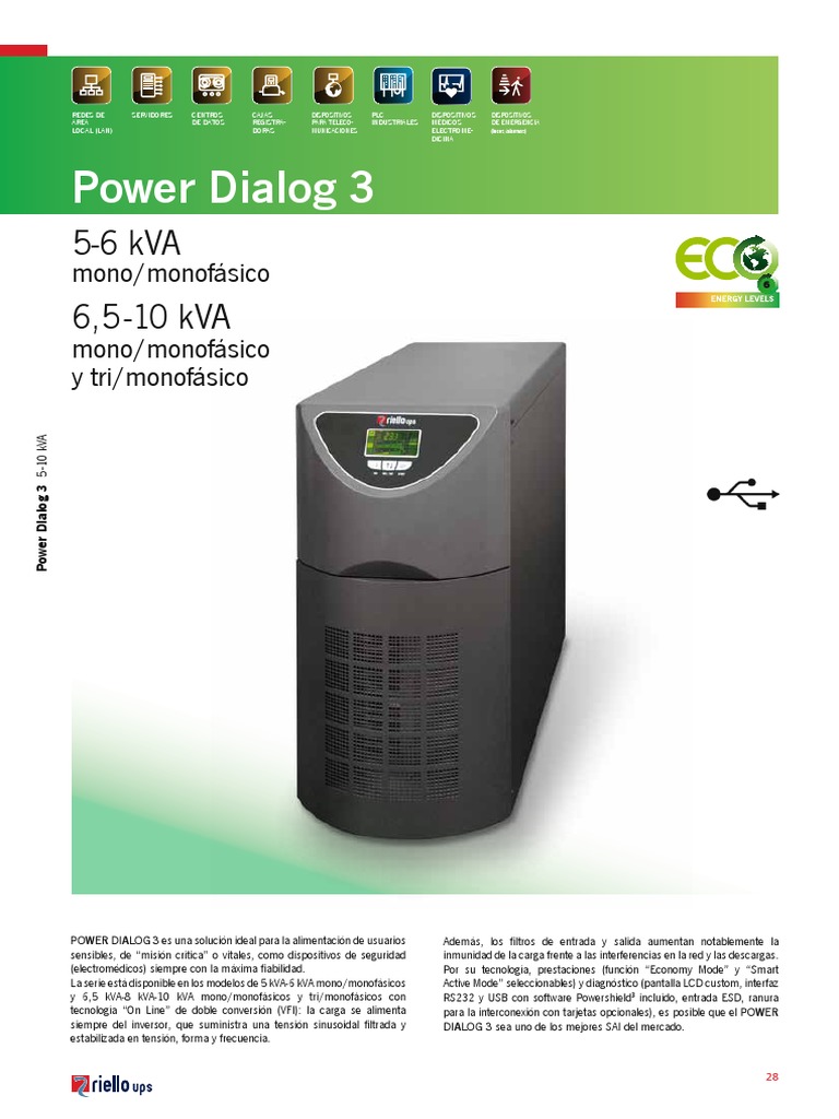 Riello Power Dialog 3 | PDF | Inversor de energia | Red de computadoras